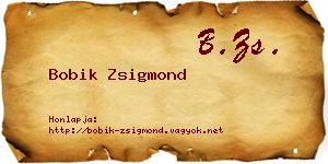 Bobik Zsigmond névjegykártya