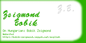 zsigmond bobik business card